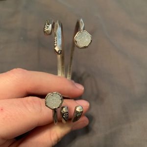 KS Iridescent Drusy Antique Silver Blake Bracelets